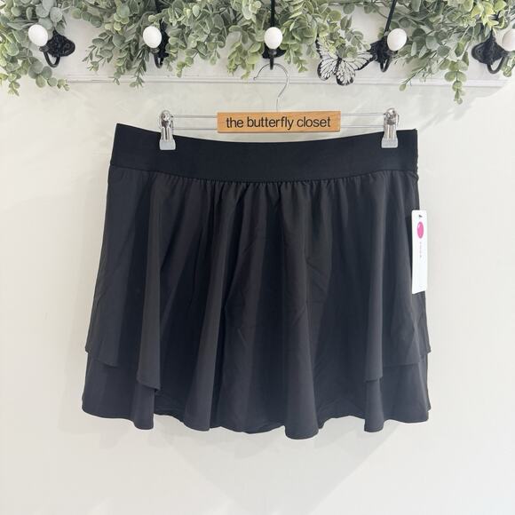 Yogalicious Pants - New Yogalicious Black Athletic Skort 1X Tennis Golf Pickleball SH